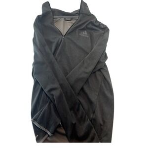 Adidas ClimaLite Gray Pullover 1/4 Zip Long Sleeve Athletic Mens Medium‎